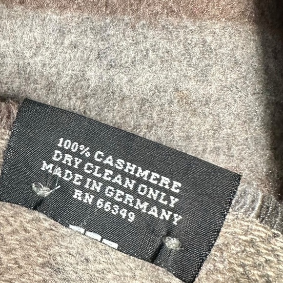 VALENTIN FRAAS Vintage 100% Cashmere Striped Fringe Scarff - Picture 5 of 7